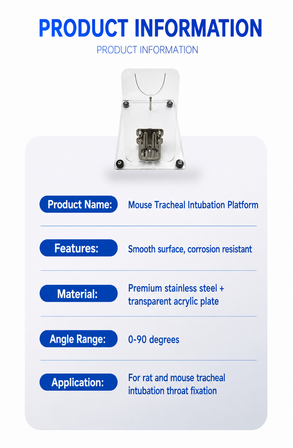 Mouse/Rat endotracheal Incubation workstation
